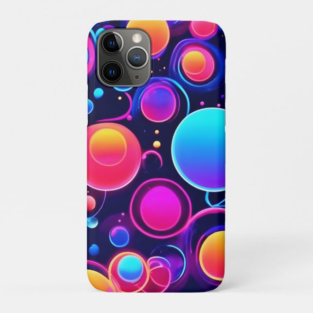 Funda De Case-Mate Para iPhone Patrón de burbuja de neón (Reverso)