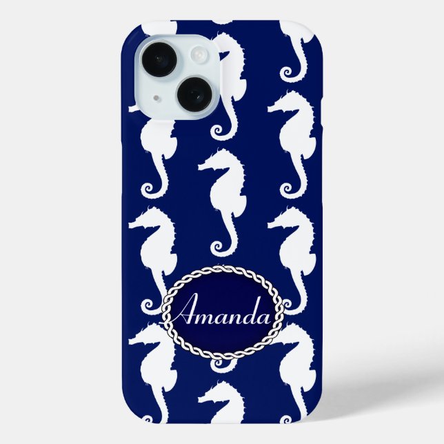 Funda De Case-Mate Para iPhone Patrón de caballitos de mar sin mar (Reverso )
