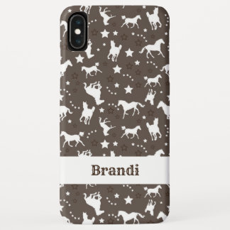 Funda Para iPhone XS Max Patrón de caballo occidental marrón personalizado