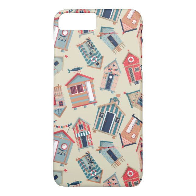 Funda De Case-Mate Para iPhone Patrón de cabaña de playa (Reverso)