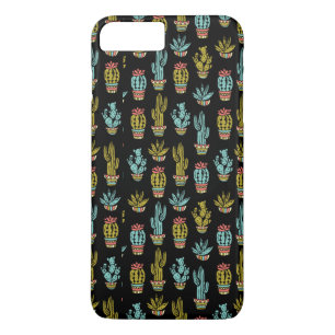 Funda Para iPhone 8 Plus/7 Plus Patrón de cactus de grunge oscuro