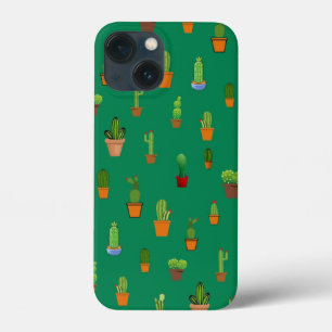 Funda Para iPhone 13 Mini Patrón de Cactus sin inconvenientes, formas y patr