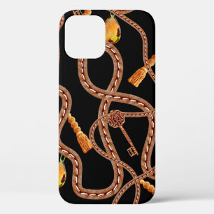 Funda Para iPhone 12 Patrón de cadena, patrón de bufanda. diseño de buf