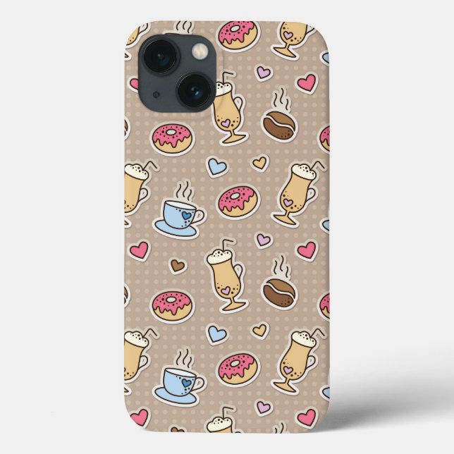 Funda De Case-Mate Para iPhone Patrón de café (Reverso)
