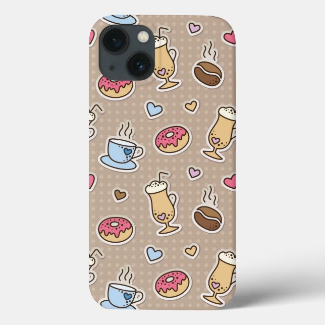 Funda De Case-Mate Para iPhone Patrón de café (Reverso)