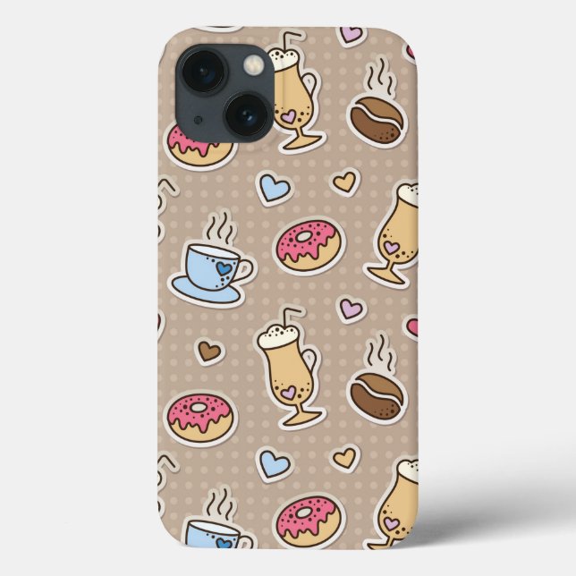 Funda De Case-Mate Para iPhone Patrón de café (Reverso)