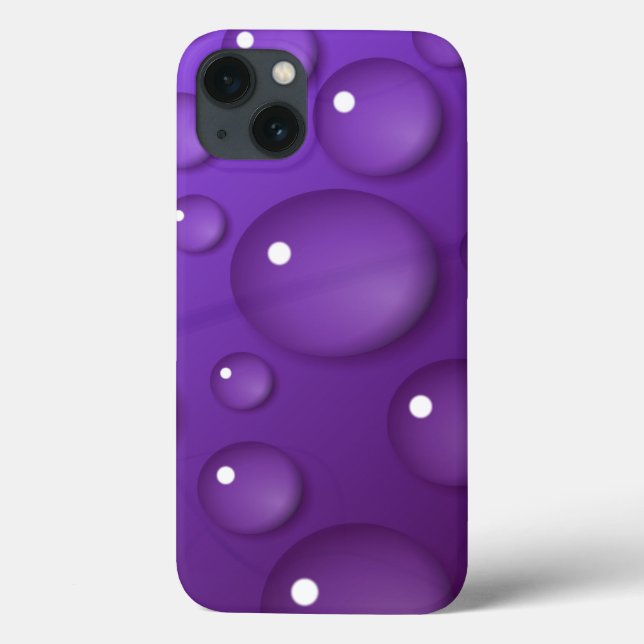 Funda De Case-Mate Para iPhone Patrón de caída de agua púrpura (Reverso)