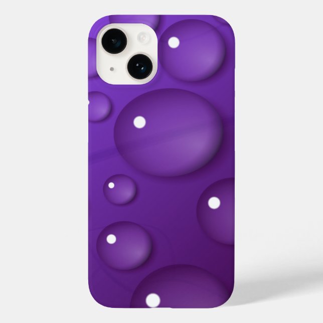 Funda De Case-Mate Para iPhone Patrón de caída de agua púrpura (Reverso )