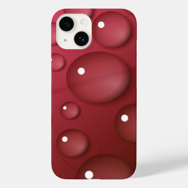 Funda De Case-Mate Para iPhone Patrón de caída de agua roja (Reverso )