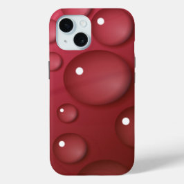 Funda Para iPhone 15 Patrón de caída de agua roja