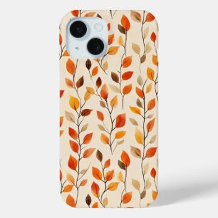 Funda Para iPhone 15 Patrón de caída de hojas de otoño