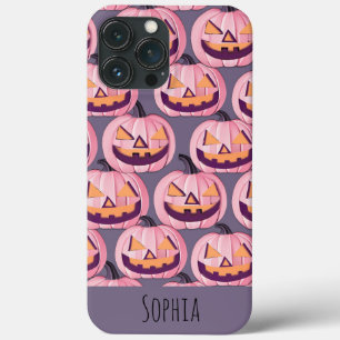 Funda Para iPhone 13 Pro Max Patrón de calabaza mate Halloween Personalizado
