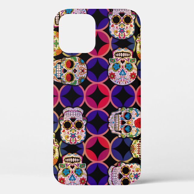 Funda De Case-Mate Para iPhone Patrón de calaveras azucareras (Reverso )