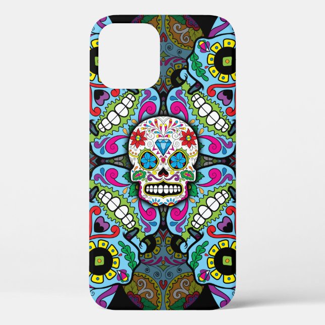 Funda De Case-Mate Para iPhone Patrón de Calaveras de Azúcar (Reverso )