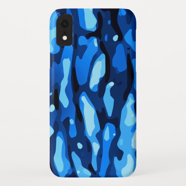 Funda De Case-Mate Para iPhone Patrón de camo azul (Reverso)