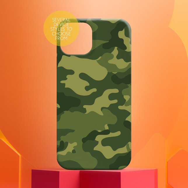 Funda De Case-Mate Para iPhone Patrón de campamento militar (Personalized Phone Case with Custom Text)