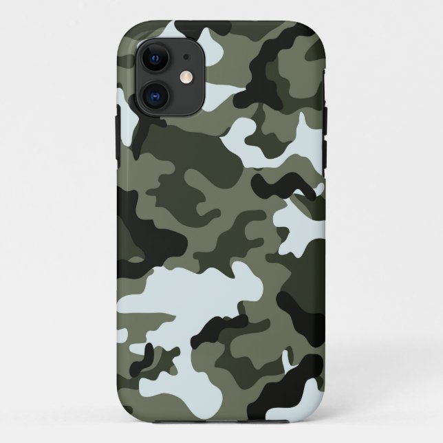 Funda De Case-Mate Para iPhone Patrón de campamento militar (Reverso)