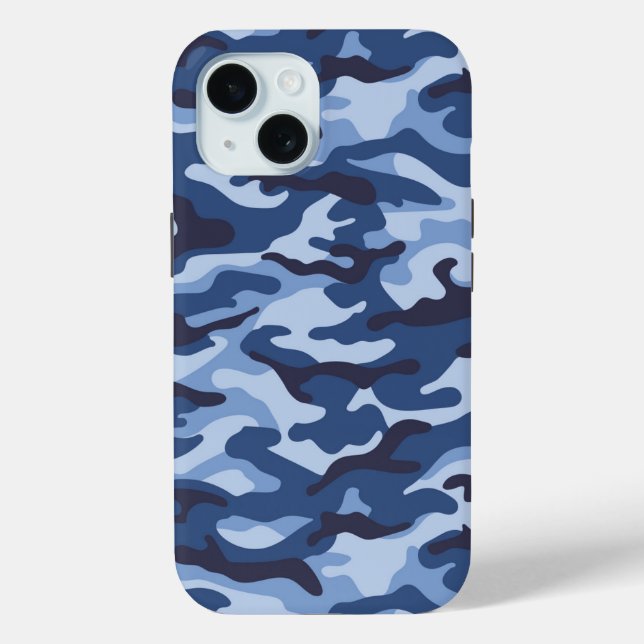 Funda De Case-Mate Para iPhone Patrón de camuflaje azul oscuro (Reverso )