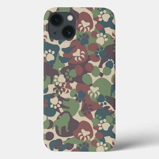 Funda De Case-Mate Para iPhone Patrón de camuflaje de perros (Reverso)