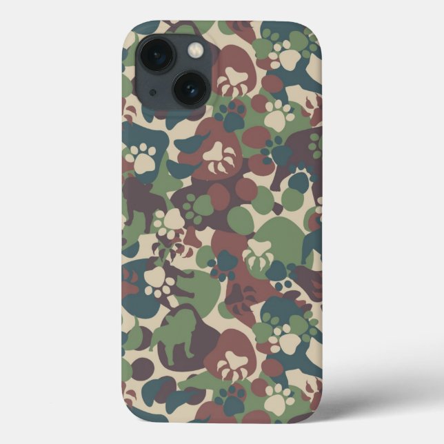 Funda De Case-Mate Para iPhone Patrón de camuflaje de perros (Reverso)