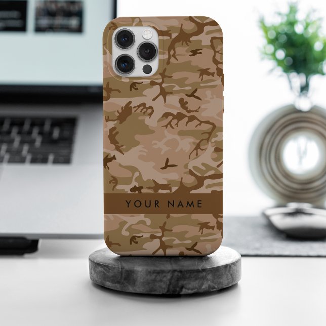Funda De Case-Mate Para iPhone Patrón de camuflaje del desierto, su nombre, perso (Subido por el creador)