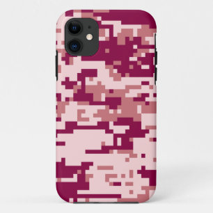 Funda Para iPhone 11 Patrón de camuflaje digital rosa