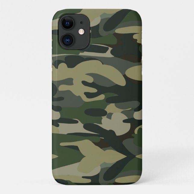 Funda De Case-Mate Para iPhone Patrón de camuflaje militar verde (Reverso)