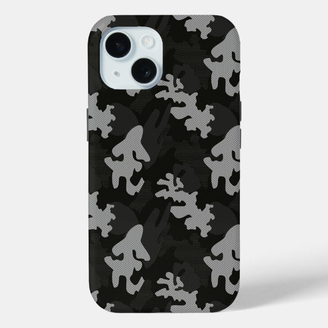 Funda De Case-Mate Para iPhone Patrón de camuflaje negro (Reverso )
