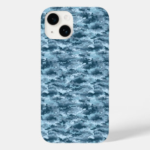 Funda Para iPhone 14 De Case-Mate Patrón de camuflaje pixelado militar azul