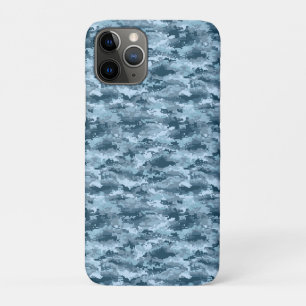 Funda Para iPhone 11 Pro Patrón de camuflaje pixelado militar azul