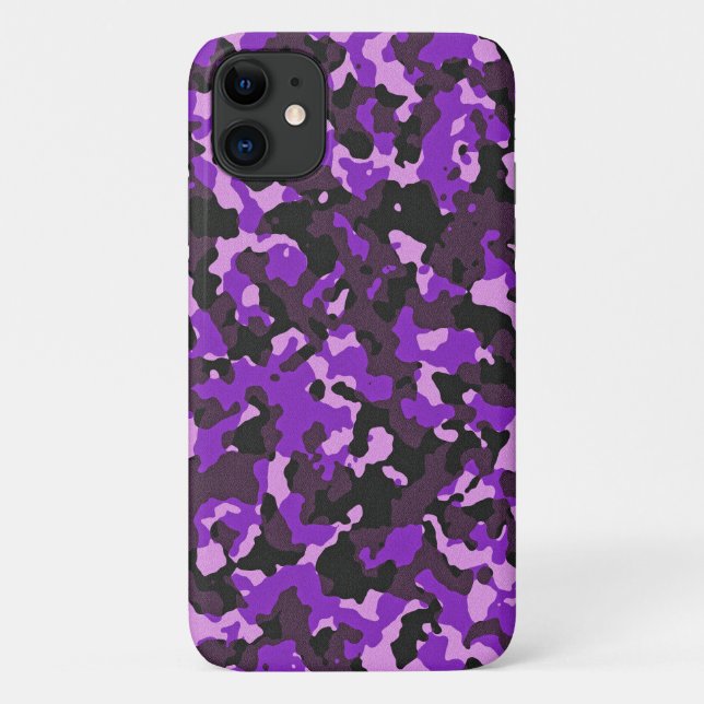 Funda De Case-Mate Para iPhone Patrón de camuflaje púrpura (Reverso)