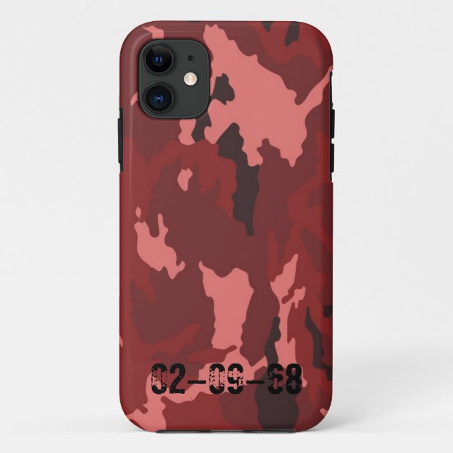 Funda De Case-Mate Para iPhone Patrón de camuflaje rojo (Reverso)
