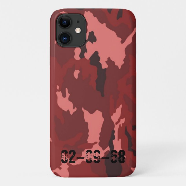 Funda De Case-Mate Para iPhone Patrón de camuflaje rojo (Reverso)