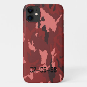 Funda Para iPhone 11 Patrón de camuflaje rojo camuflaje rosa granate