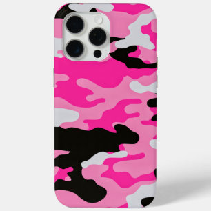 Funda Para iPhone 15 Pro Max Patrón de camuflaje rosa