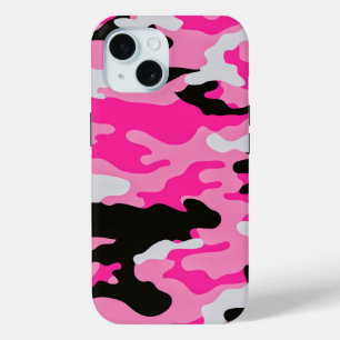 Funda Para iPhone 15 Patrón de camuflaje rosa