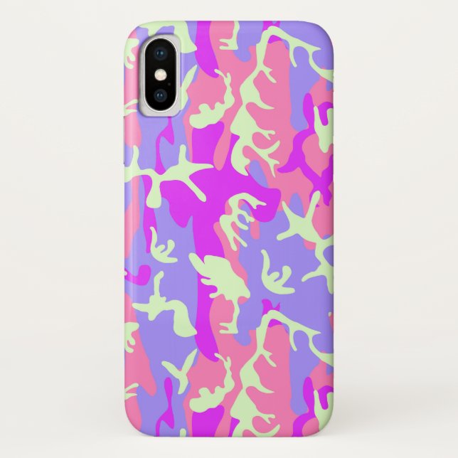 Funda De Case-Mate Para iPhone Patrón de camuflaje rosa lindo (Reverso)