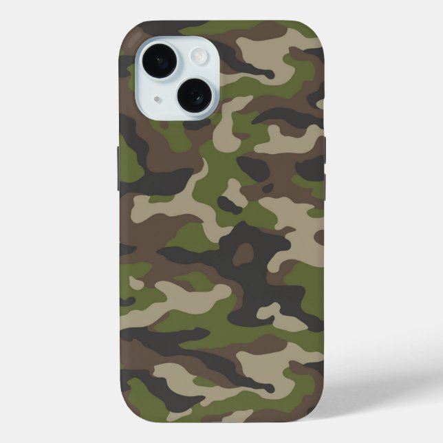 Funda De Case-Mate Para iPhone Patrón de camuflaje verde (Reverso )