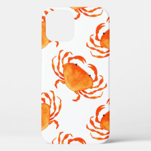Funda Para iPhone 12 Patrón de cangrejos sin soldadura naranja