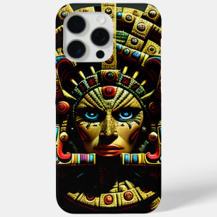 Funda Para iPhone 15 Pro Max Patrón de Cara Azteca Cuatro