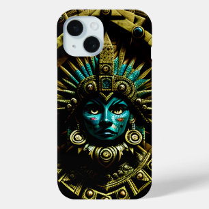 Funda Para iPhone 15 Patrón de Cara Azteca Dos