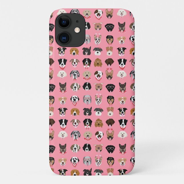 Funda De Case-Mate Para iPhone Patrón de cara de perro Valentine (Reverso)