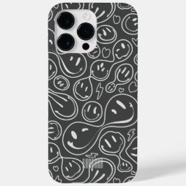 Funda Para iPhone 14 Pro Max De Case-Mate Patrón de cara sonriente sonriente oscuro