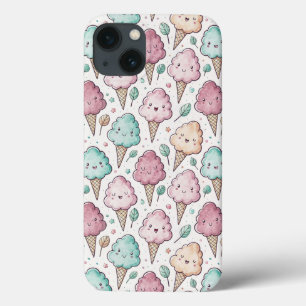 Funda Para iPhone 13 Patrón de caramelo de algodón dulce pastel