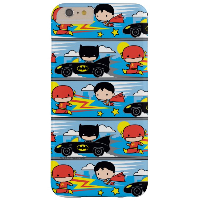 Funda De Case-Mate Para iPhone Patrón de Carreras Chibi Flash, Superman y Batman (Reverso)