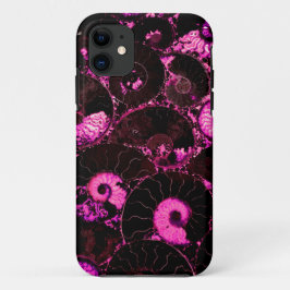 Funda Para iPhone 11 Patrón de cáscara fósil de Nautilus rosado