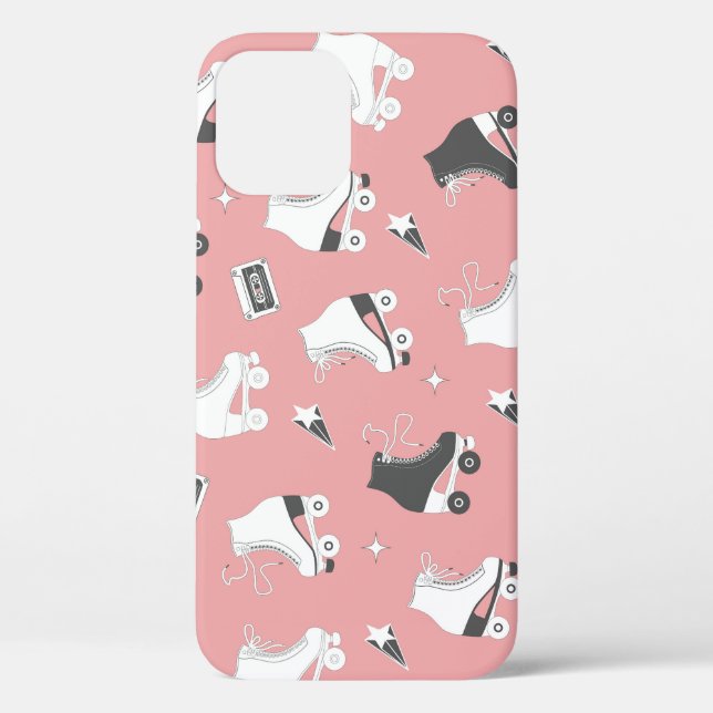 Funda De Case-Mate Para iPhone Patrón de cassette de patines de rodillos. (Reverso )