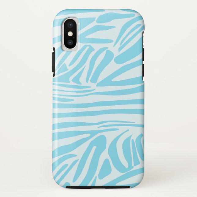 Funda De Case-Mate Para iPhone Patrón de cebra azul (Reverso)