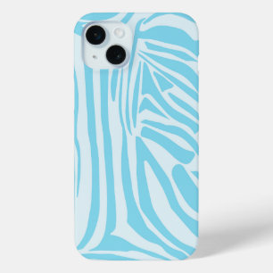 Funda Para iPhone 15 Mini Patrón de cebra azul