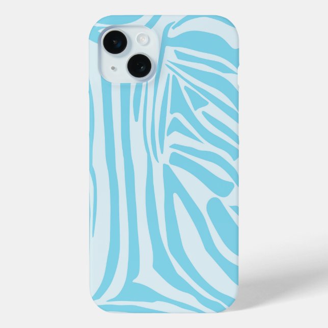 Funda De Case-Mate Para iPhone Patrón de cebra azul (Reverso )